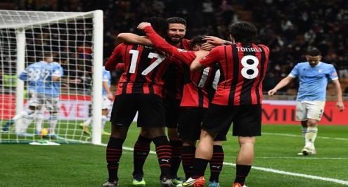 ميلان يكتسح لاتسيو برباعية ويضرب موعدا مع إنتر في قبل نهائي كأس إيطاليا (فيديو)